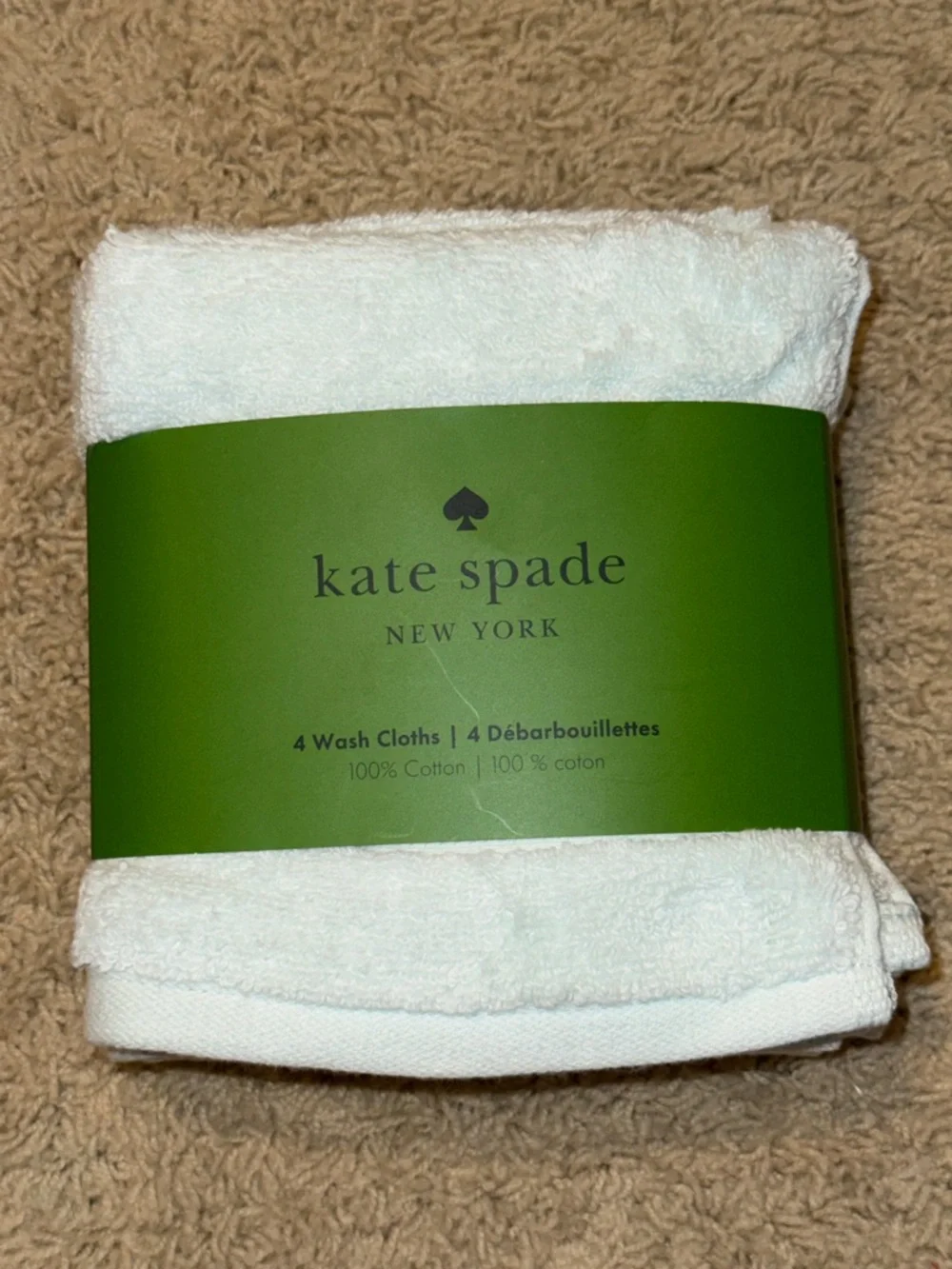 kate spade Light Turquoise Cotton Wash Cloths